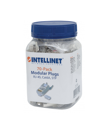 Intellinet Network Solutions Intellinet Wtyk modularny RJ45 8P8C Cat6A STP na drut i linkę słoik 70 szt