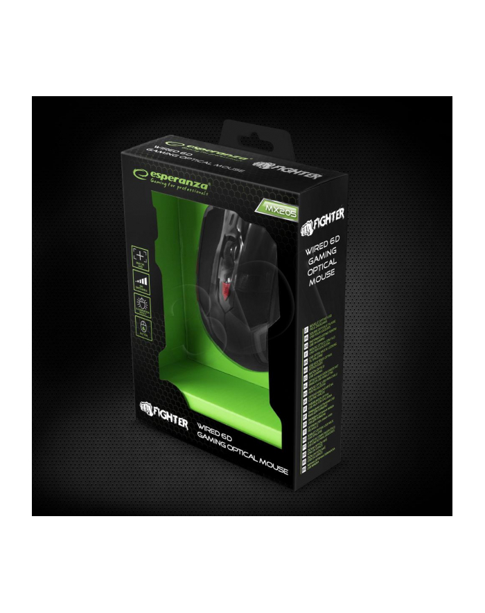 ESPERANZA EGM205R MYSZ PRZEWODOWA DLA GRACZY 6D USB MX205 - FIGHTER - CZERWONA główny