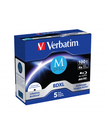 Verbatim M-DISC BD-R 4x 100GB 5P JC Printable 43834