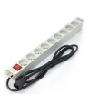 Digitus Listwa zasilająca PDU 19' RACK, 9 gniazd Typ E, wtyk C14, kabel 2m, aluminiowa, włącznik - nr 11