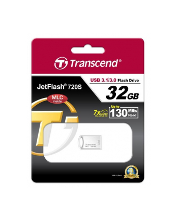 TRANSCEND USB Flash Disk JetFlash®720S, 32GB, USB 3.1, Silver (R/W 130/45 MB/s) MLC solution