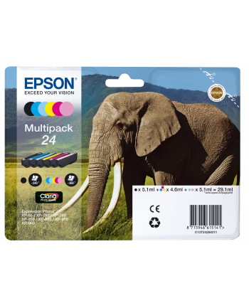Zestaw tuszów Epson Multipack 6-colours 24 Claria Photo HD Ink | 29,1 ml nr 1