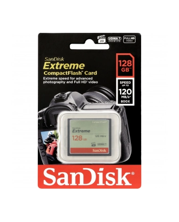 FOTO AKCESORIA SanDisk Extreme CF 128 GB 120 MB/s zapis 85 MB/s UDMA7 nr 1