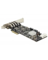 Delock Karta PCI Express x4 > 4 x zewnętrzne USB 3.0 Quad Channel - nr 18