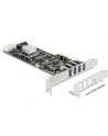 Delock Karta PCI Express x4 > 4 x zewnętrzne USB 3.0 Quad Channel - nr 19