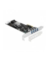 Delock Karta PCI Express x4 > 4 x zewnętrzne USB 3.0 Quad Channel - nr 20