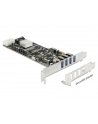 Delock Karta PCI Express x4 > 4 x zewnętrzne USB 3.0 Quad Channel - nr 30