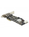 Delock Karta PCI Express x4 > 4 x zewnętrzne USB 3.0 Quad Channel - nr 31