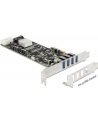 Delock Karta PCI Express x4 > 4 x zewnętrzne USB 3.0 Quad Channel - nr 36