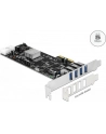 Delock Karta PCI Express x4 > 4 x zewnętrzne USB 3.0 Quad Channel - nr 37