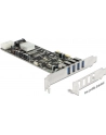 Delock Karta PCI Express x4 > 4 x zewnętrzne USB 3.0 Quad Channel - nr 41