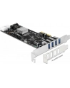 Delock Karta PCI Express x4 > 4 x zewnętrzne USB 3.0 Quad Channel - nr 45