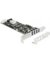 Delock Karta PCI Express x4 > 4 x zewnętrzne USB 3.0 Quad Channel - nr 47
