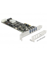 Delock Karta PCI Express x4 > 4 x zewnętrzne USB 3.0 Quad Channel - nr 22