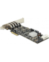 Delock Karta PCI Express x4 > 4 x zewnętrzne USB 3.0 Quad Channel - nr 15