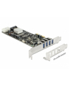 Delock Karta PCI Express x4 > 4 x zewnętrzne USB 3.0 Quad Channel - nr 25