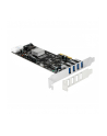 Delock Karta PCI Express x4 > 4 x zewnętrzne USB 3.0 Quad Channel - nr 42