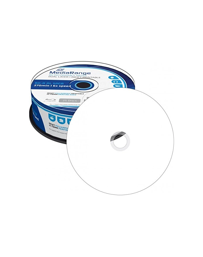 MediaRange BD-R DL 50 GB, Blu-ray - White - Rolka 25szt główny