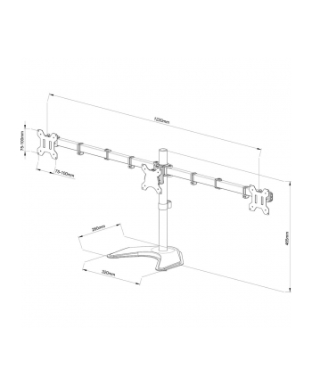 ART Uchwyt do 3 monitorów LED/LCD 13-27' L-22N