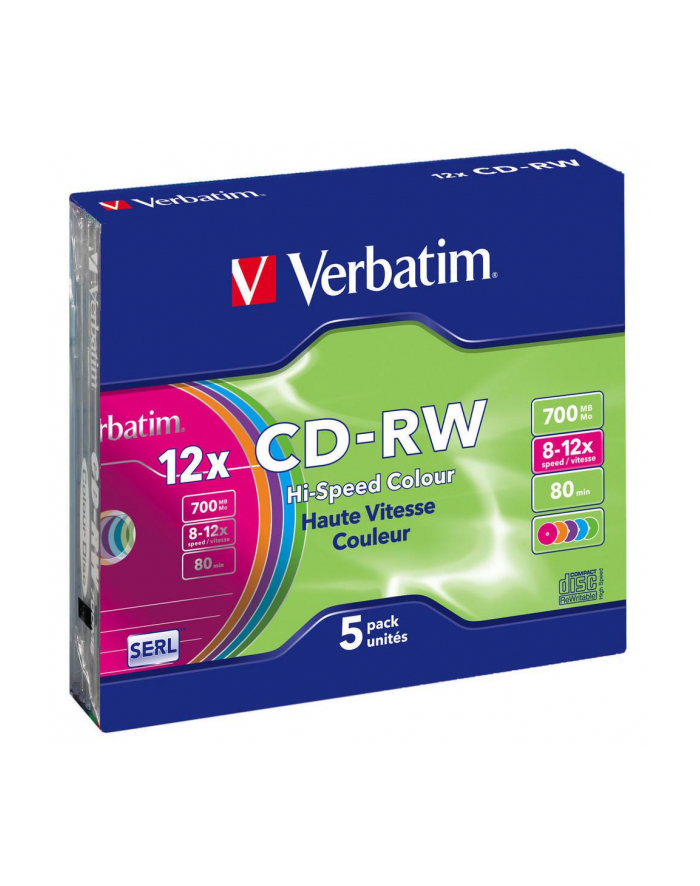 CD-RW Verbatim 700MB 12x 5szt. slim case główny