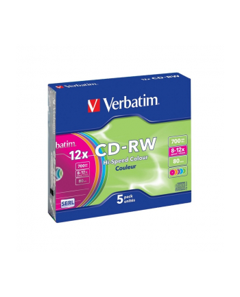 CD-RW Verbatim 700MB 12x 5szt. slim case