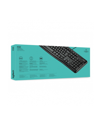 Klawiatura Logitech K120 (przewodowa czarna USB)