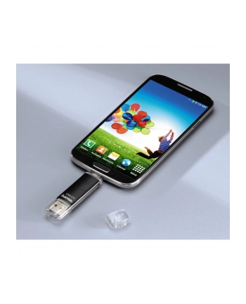 Hama Polska Flashdrive Leata Twin 64GB mikroUSB 2.0/USB 3.0 OTG czarny nr 1