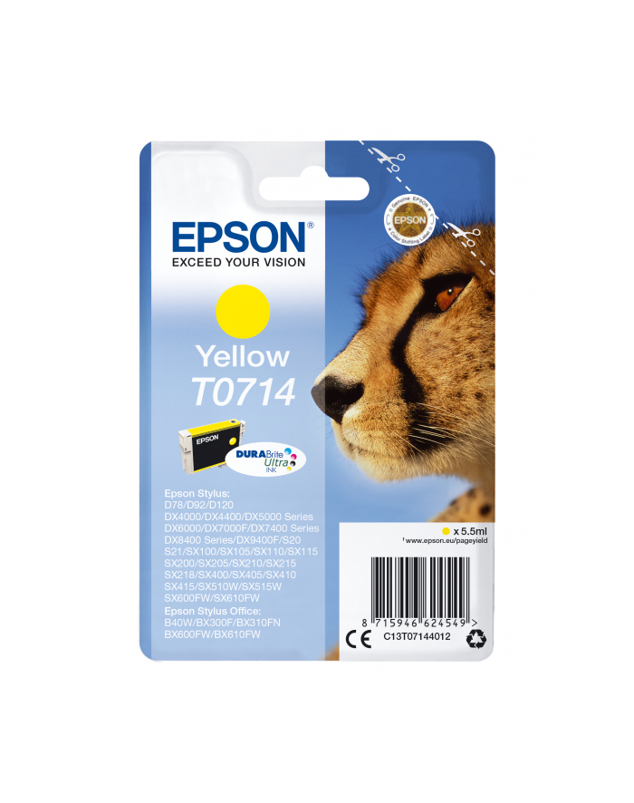 Tusz T0714 YELLOW   5.5ml do serii D/DX/SX główny