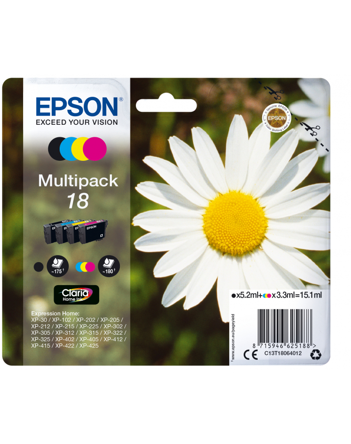 Multipack T1806 CMYK 3x3.3ml+1x5.2ml do XP-30 główny