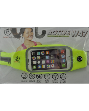 Etui pas sportowy na biodra na telefon do 4,7' ACTIVE W47 kolor żółty