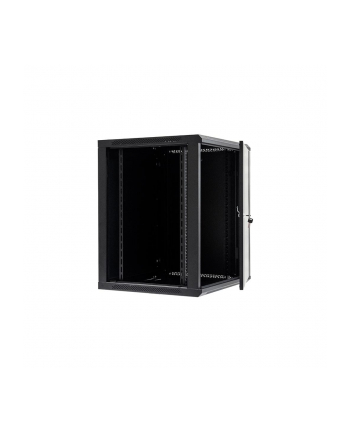 Netrack szafa wisząca 19'', 15U/600x600mm – czarna, drzwi szklane, otwierane boki