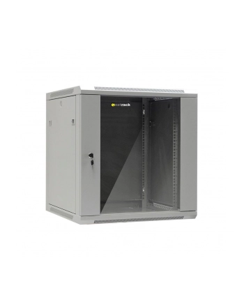 Netrack szafa wisząca 19'', 12U/600x600mm – popiel, drzwi szklane, otwierane boki nr 1