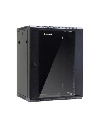 Netrack szafa wisząca 19'', 15U/600x450mm – czarna, drzwi szklane, otwierane boki nr 1