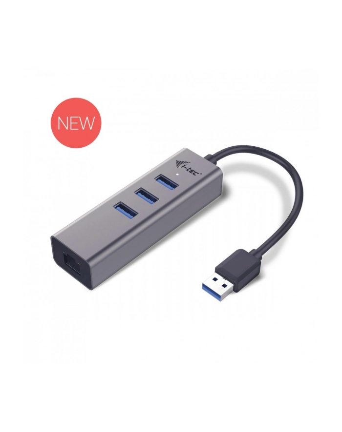 i-tec USB 3.0 Metal 3-portowy HUB z adapterem Gigabit Ethernet główny