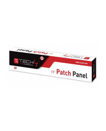 TechlyPro Patch panel 19'' 1U STP 24 porty RJ45 Cat6 T568A/B z półką czarny