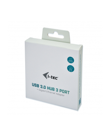 i-tec USB 3.0 Metal 3 port HUB Gigabit Ethernet 1x USB 3.0 do RJ-45 3x USB 3.0