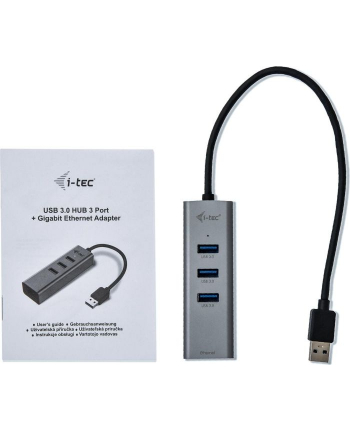 i-tec USB 3.0 Metal 3-portowy HUB z adapterem Gigabit Ethernet