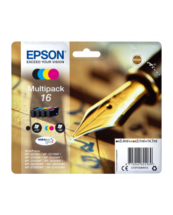 Tusz multipack Epson T1626 (do drukarki Epson  oryginał C13T16264010/C13T16264012 1x5 4  3x3 1ml cyan czarny yellow magenta) nr 1