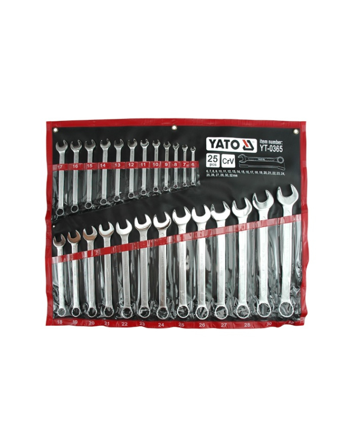 ZESTAW KLUCZY PŁASKO-OCZKOWYCH 25szt.6-32mm  YATO główny
