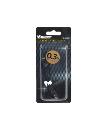 Vakoss Kabel OTG, USB + microUSB 2.0 A+B M/B M  0,3m  2w1  TC-U1293K czarny nr 1