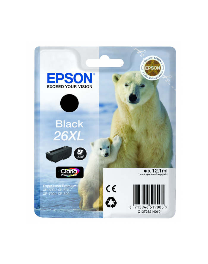 Epson Tusz T2621 BLACK   12.2ml do XP-600/700/800 główny