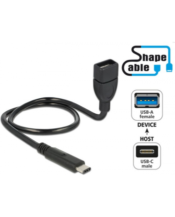 Delock Kabel Przedłużacz USB 2.0 Type-C (M) - USB AF 2.0 profilowany 50cm