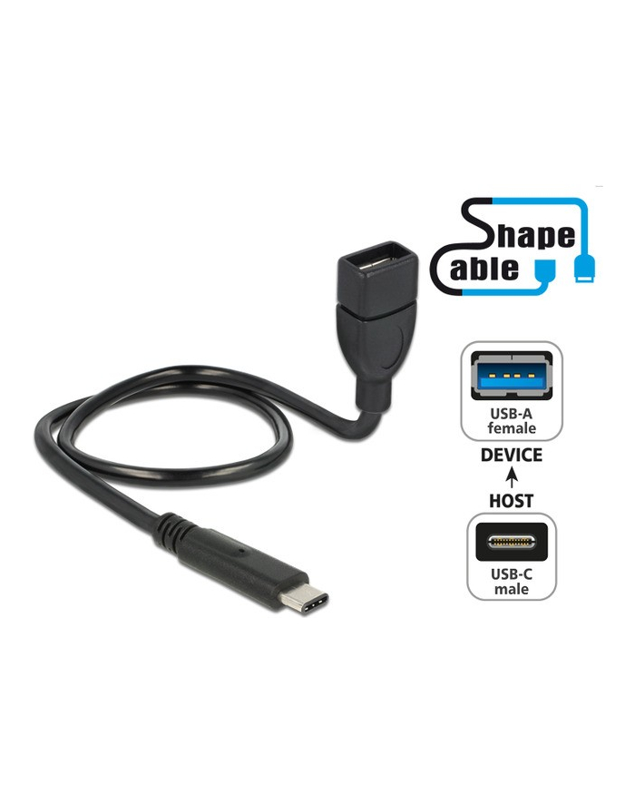 Delock Kabel Przedłużacz USB 2.0 Type-C (M) - USB AF 2.0 profilowany 50cm główny