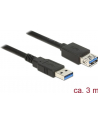 Delock Kabel Przedłużacz USB 3.0 AM-AF, 3m, czarny - nr 21