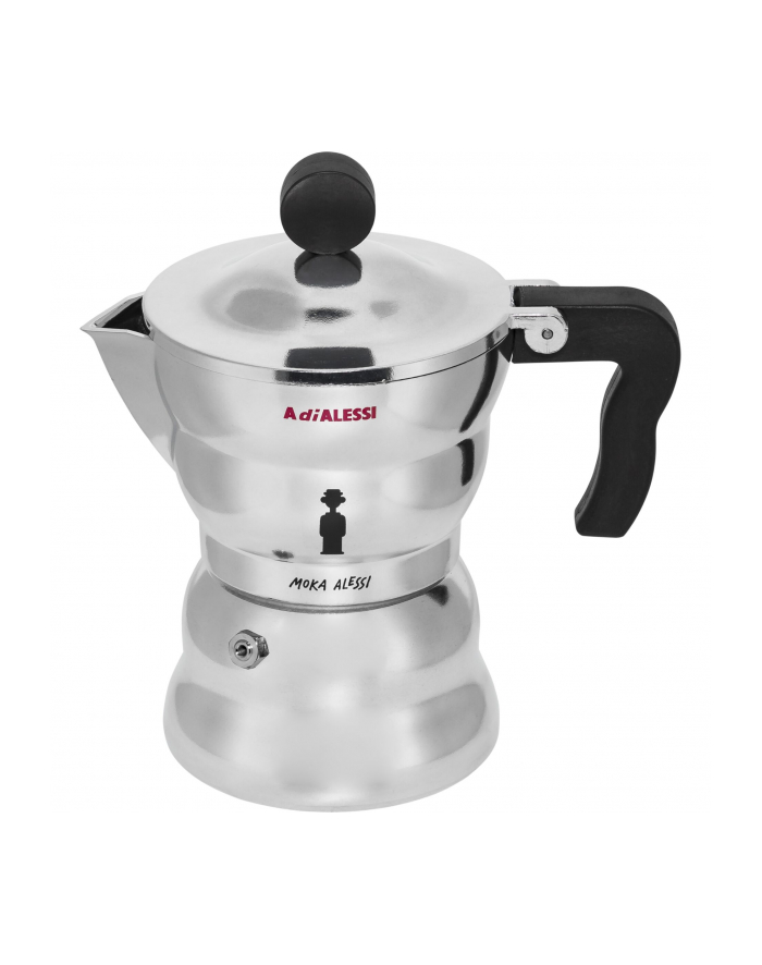 MOKA ALESSI Kawiarka do espresso z aluminium, średnia główny