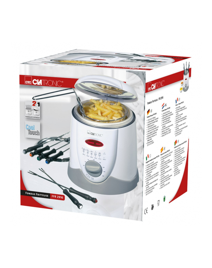 Frytownica Clatronic FFR 2916 z fondue (1l 840W biało-szara) główny