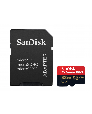 SANDISK EXTREME PRO microSDHC 32GB 100/90 MB/s A1 C10 V30 UHS-I U3