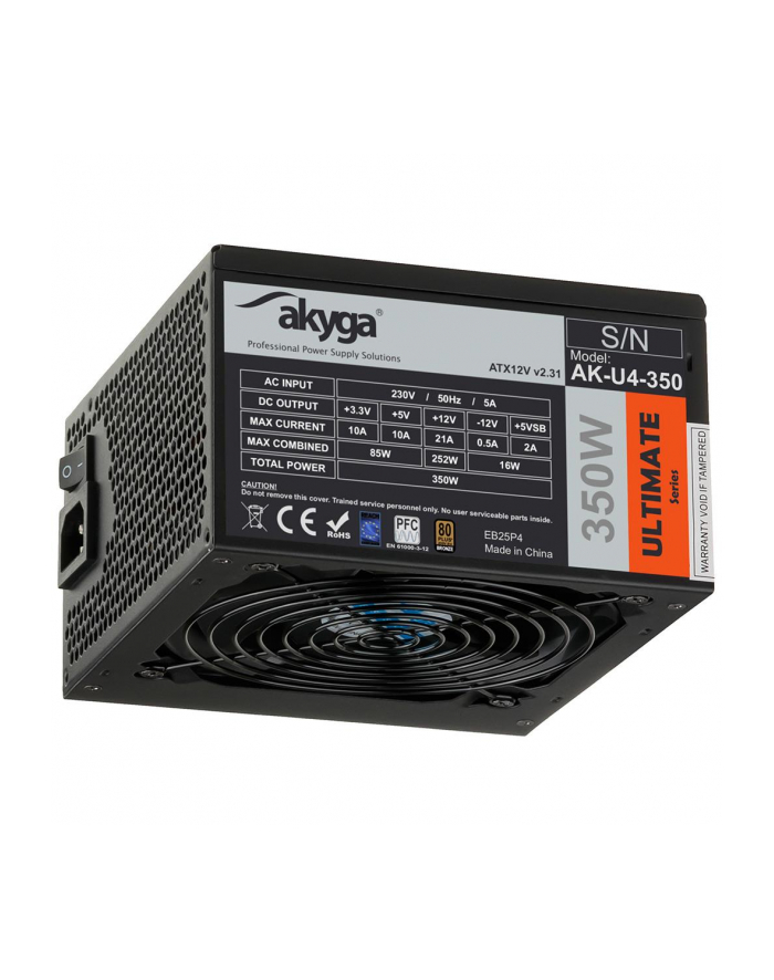 Akyga Zasilacz ATX Ultimate 350W AK-U4-350 80+Bronze Fan12cm P8 4xSATA PCI-E główny