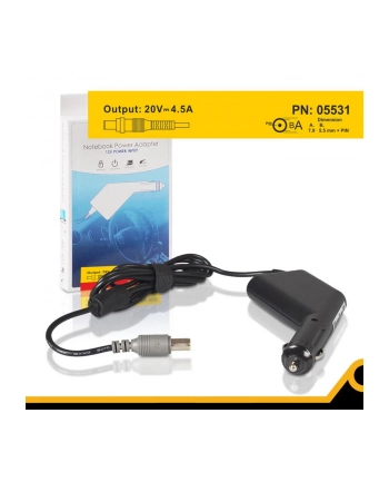 Whitenergy samochodowy zasilacz 20V/4.5A 90W wtyczka 7.9x5.5mm + pin IBM nr 1