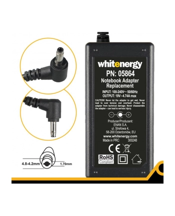 Whitenergy zasilacz 19V/4.74A 90W wtyczka 4.8-4.2x1.7 mm HP Compaq nr 1